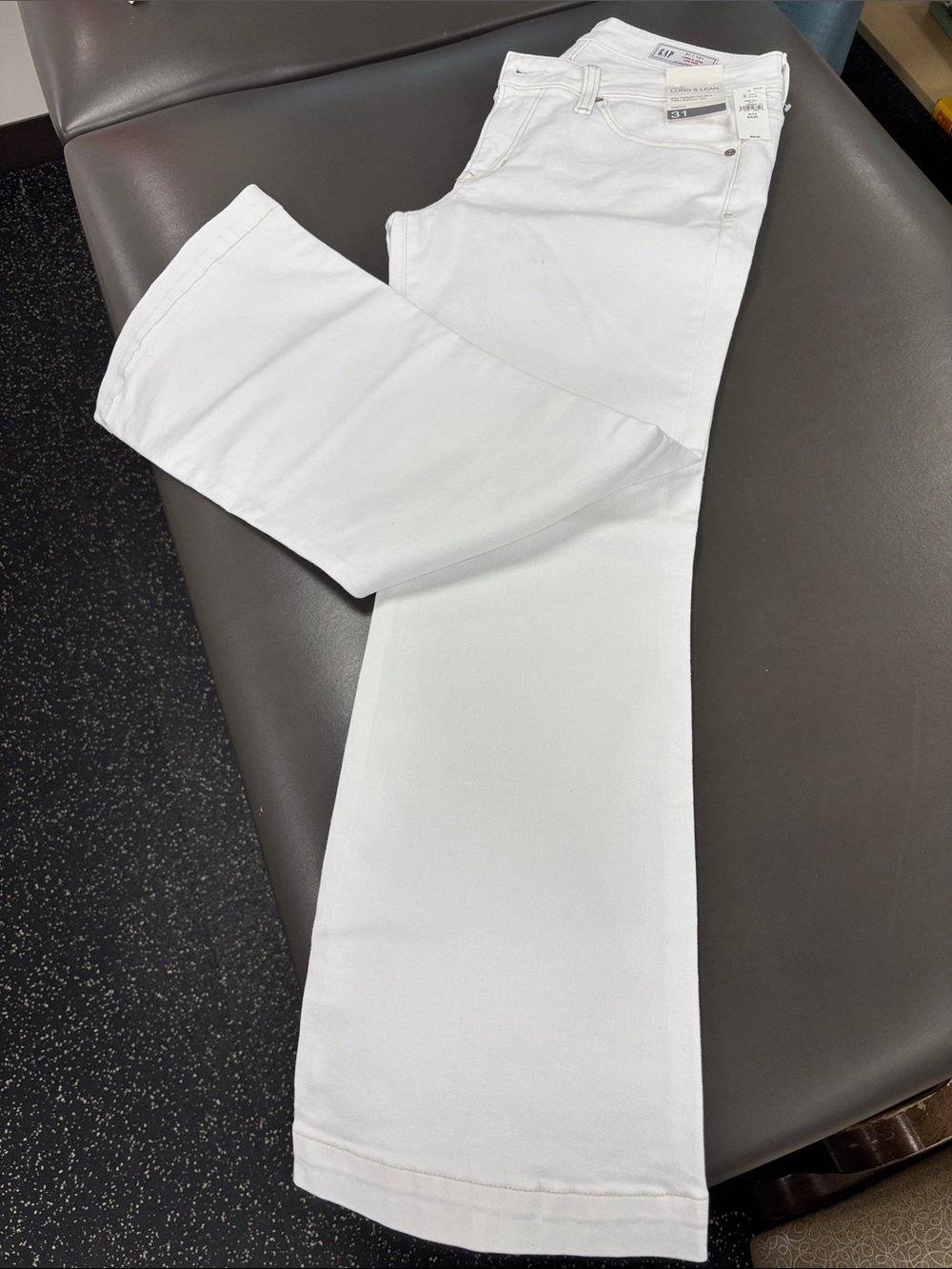 GAP White Long & Lean Low-Rise Jeans NWT Size 31/12 Short